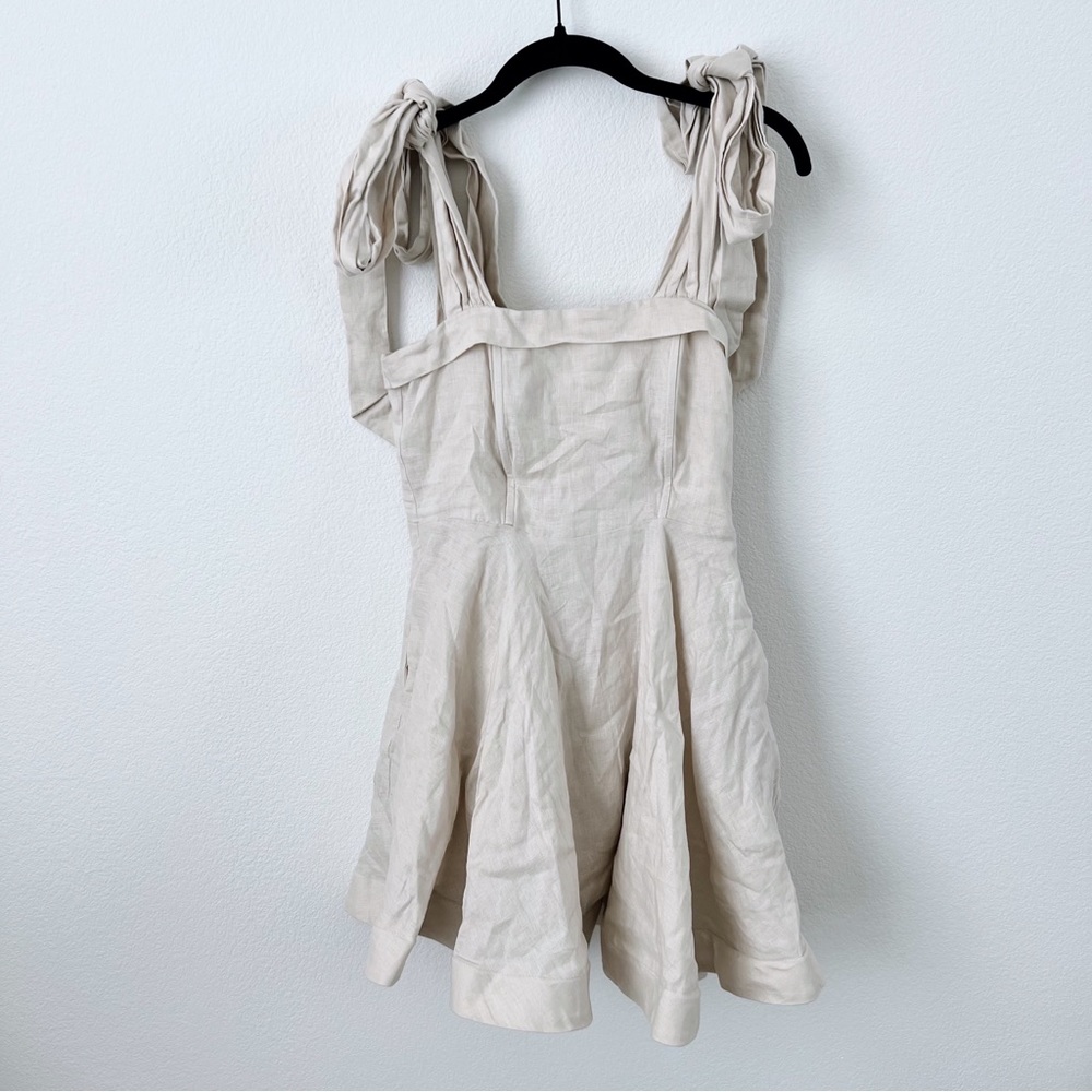 Dissh Aisle Pearl Bow Linen Dress - Picture 7 of 12
